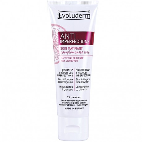 Evoluderm - Soin Matifiant Anti-Imperfections au Pamplemousse Rose - 50ml--