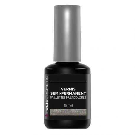 Folie Cosmetic - Vernis Semi-permanent- Paillettes Multicolores - 15 ml -