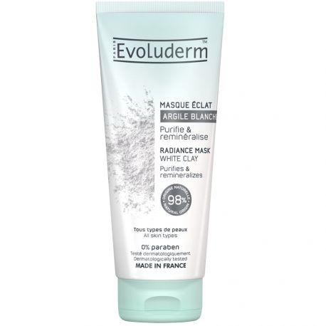 Evoluderm - Masque éclat à l'argile blanche purifie & reminéralise - 100 ml