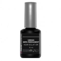 Folie Cosmetic - Vernis Semi-permanent Noir Eclat or - 15 ml