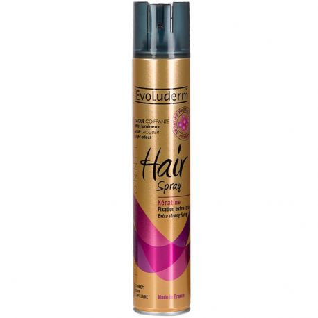 Evoluderm - Hair Spray Laque coiffante Kératine Fixation Extra-forte - 300 ml