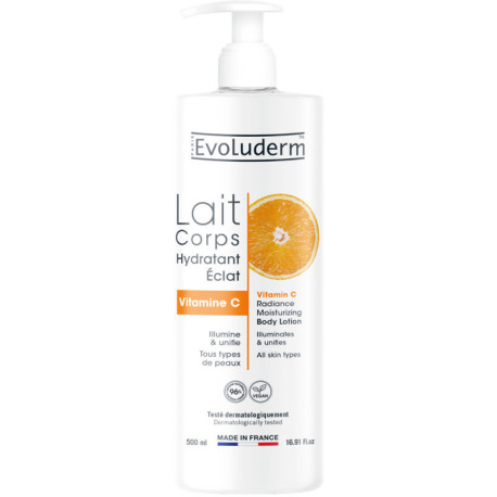 Evoluderm - Lait corps hydratant Eclat Vitamine C - 500 ml